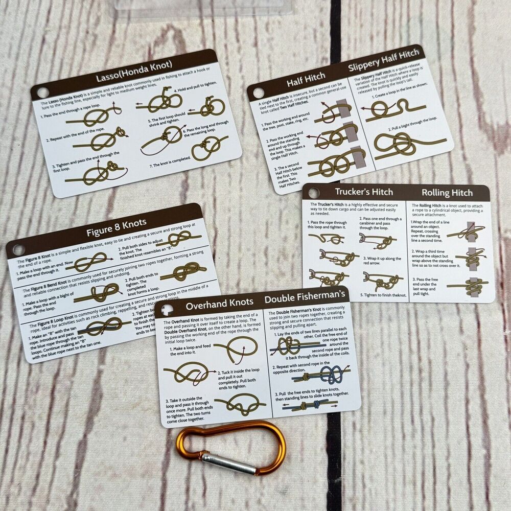 Complete Knot Card Bundle Knots Waterproof Outdoor Guides Fishing Boating